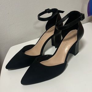 Kelly & Katie Black Ankle Strap Heels